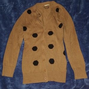 Vintage Teaspoon Tan/brown spotted cardigan large